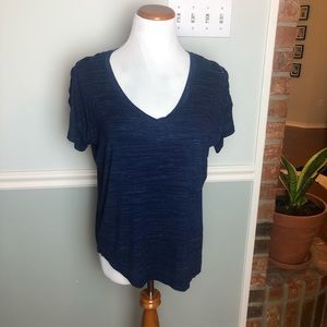 Relaxed Soft Tee with Lace Up Shoulder